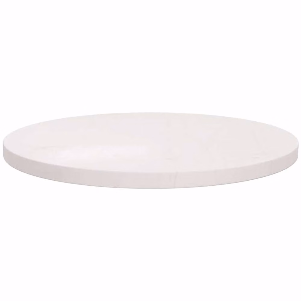 Berkfield Home Round White Solid Wood Pine Table Top, Diameter: 60 cm, Height: 3 cm – 2