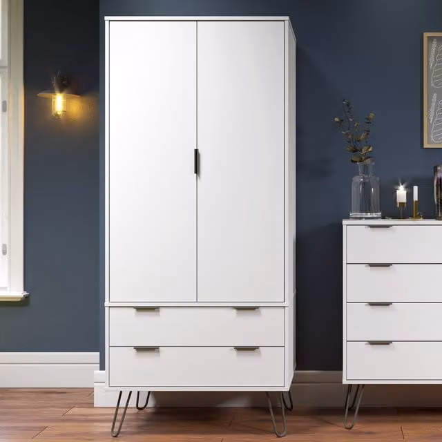 Core Augusta White 2 Door 2 Drawer Wardrobe – 2