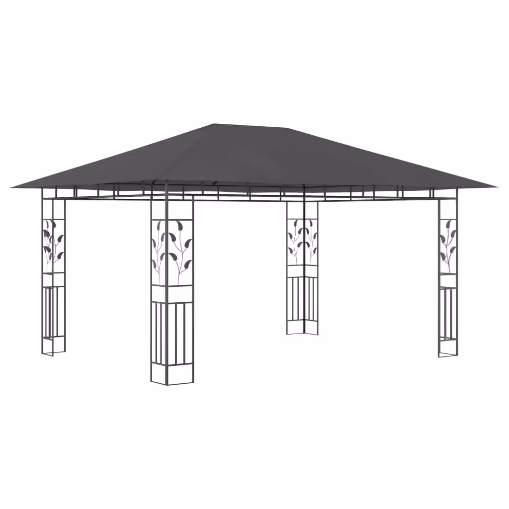 Berkfield Home Gazebo with Mosquito Net in Anthracite and Black, W/D/H: 400 x 300 x 273 cm – 2