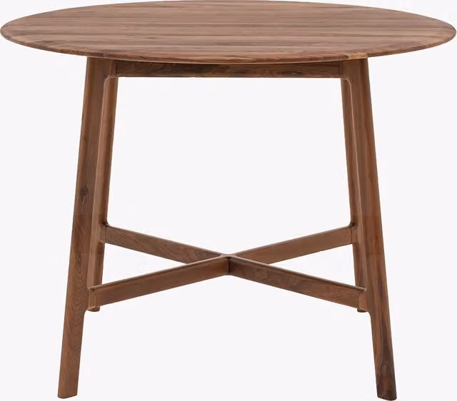 Perch & Parrow Menorca Round Walnut Dining Table in Brown