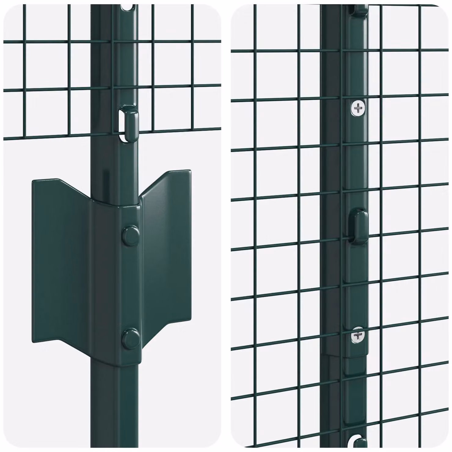 Berkfield Home Green Steel Welded Wire Fence with 11 U-Profile Posts, W: 120 cm, L: 25 m – 4