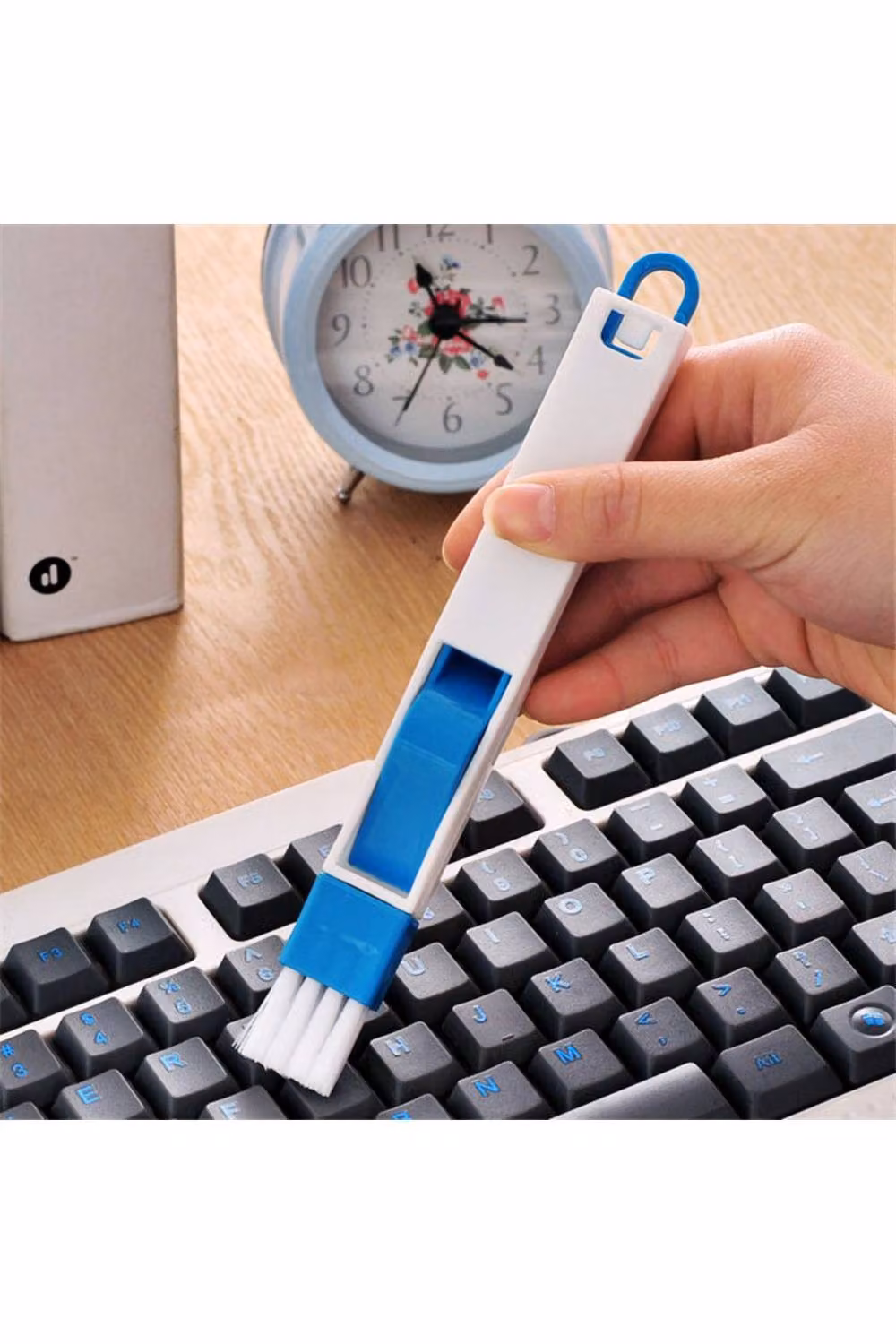 KDMD 2 in 1 Mini Dustpan and Brush for Keyboard Vents and Sliding Doors, Blue – 2