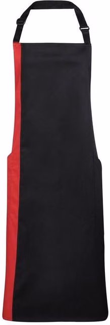 Premier Colours Collection Contrast Bib Apron in Black – 1