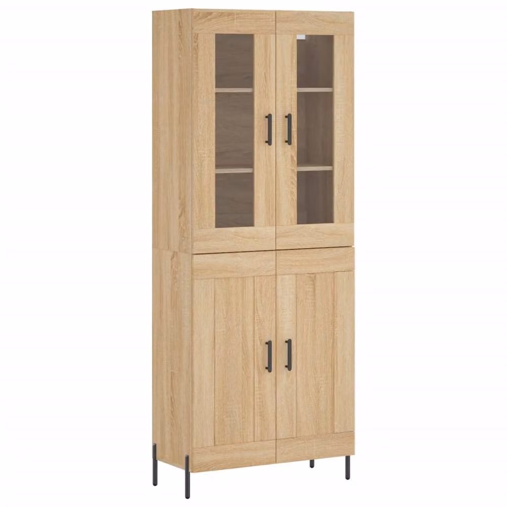 Berkfield Home Sonoma Oak Highboard in Light Tan, W/D/H: 69.5 x 34 x 180 cm – 3