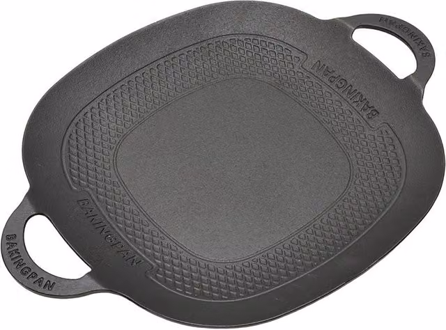 Garden Sanctuary Uncoated Cast Iron Grill Pan in Black – 1