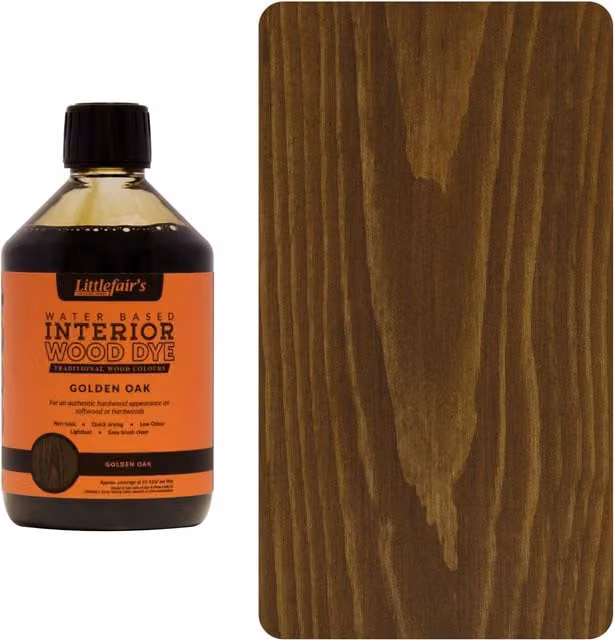 Littlefair's Indoor Wood Stain, Golden Oak, Brown, 0.5 l