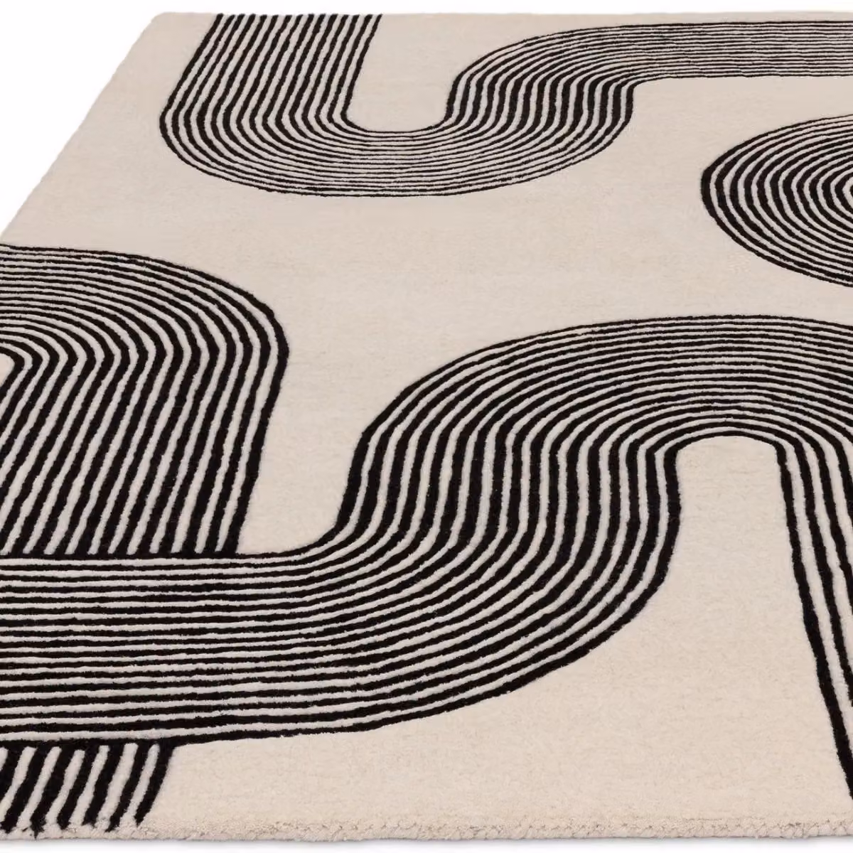 The Rug Shop UK Handmade Modern Abstract Area Rug in Cream, Beige and White, W: 200 cm, D: 300 cm – 2