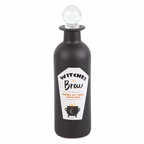 KDMD Decorative Witches Brew Glass Potion Bottle in Black and Transparent – 1