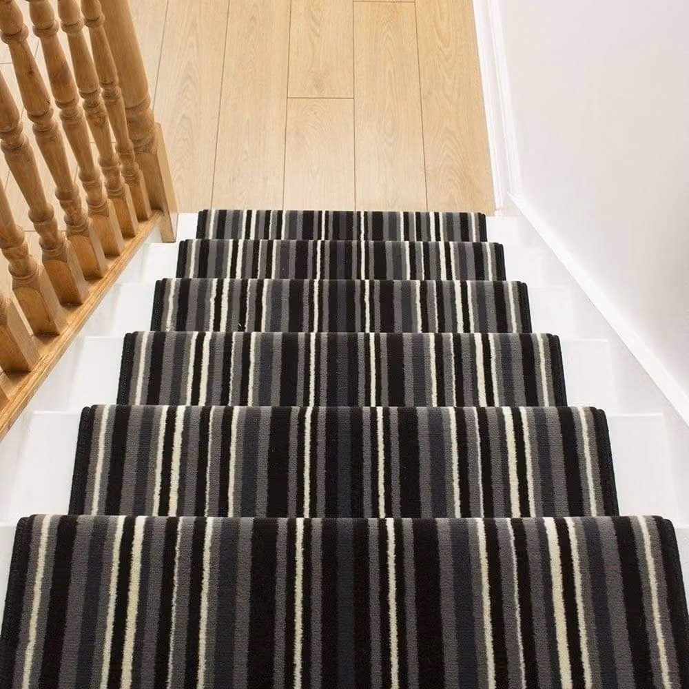 runrug Strike Stair Runner Carpet in Black, W: 70 cm x L: 540 cm – 4