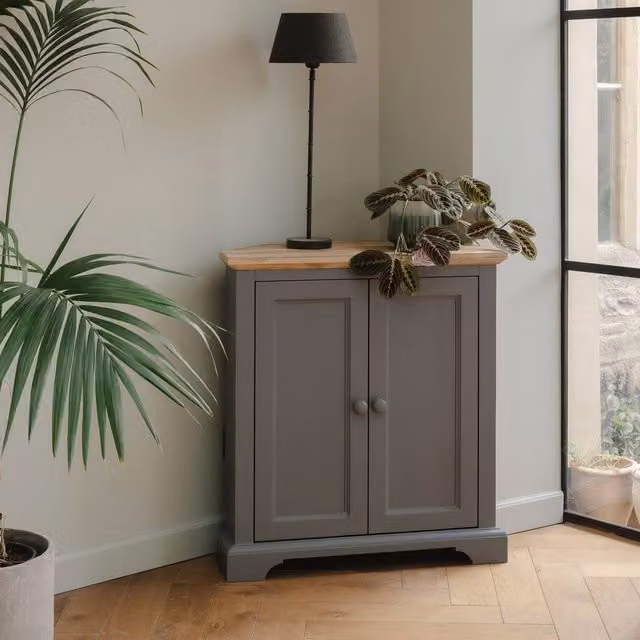 Statement Furniture Florence Corner Sideboard in Grey, W78 x D35 x H85 cm – 1