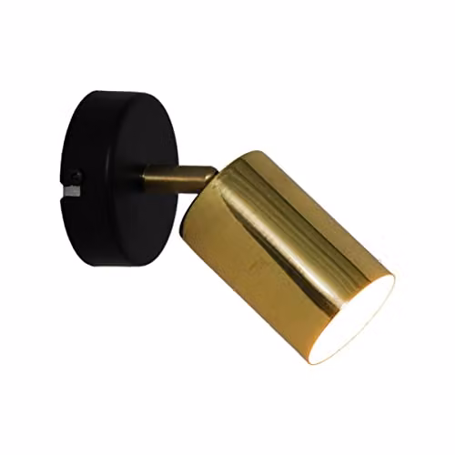 Netlighting Vila Single Spotlight in Black and Gold/Brass with 1x GU10 bulb