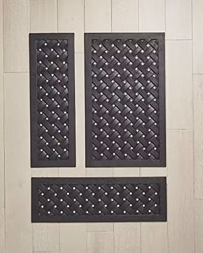 Esselle Black Rubber Lattice Doormat, W/D/H: 75 x 45 x 0.1 cm – 4