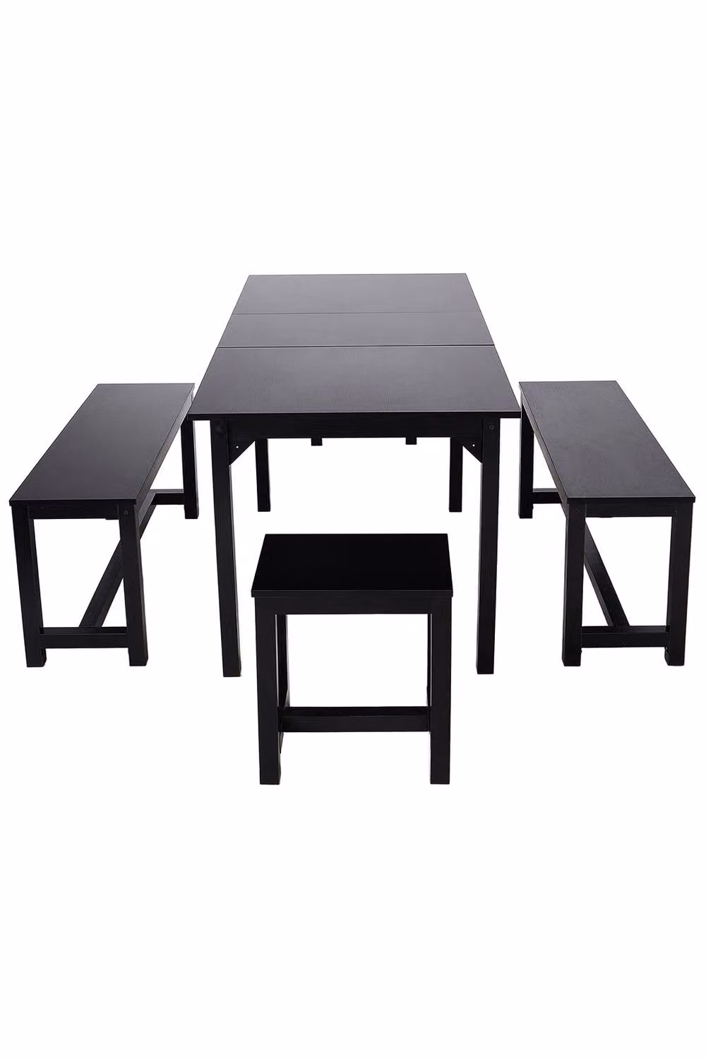Garden Sanctuary 5-Piece Modern Dining Table and Chair Set in Matt Black – 2