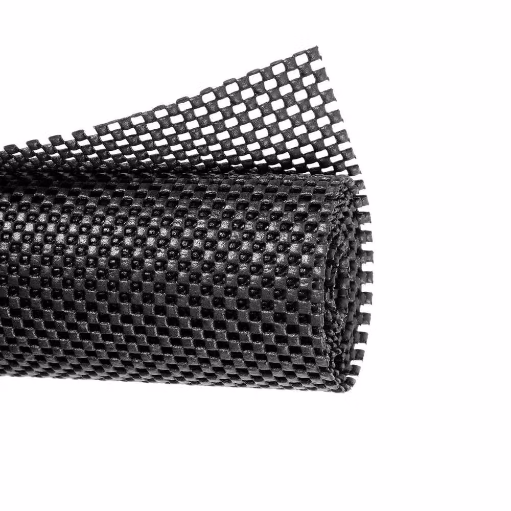 FLAVORA Black Anti Slip Mesh Rug Underlay W: 120 cm x D: 120 cm – 4