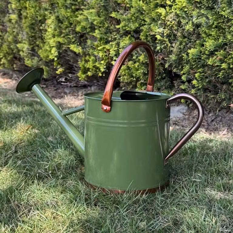 SPETLEK Metal Rose Watering Can in Heritage Tweed Green