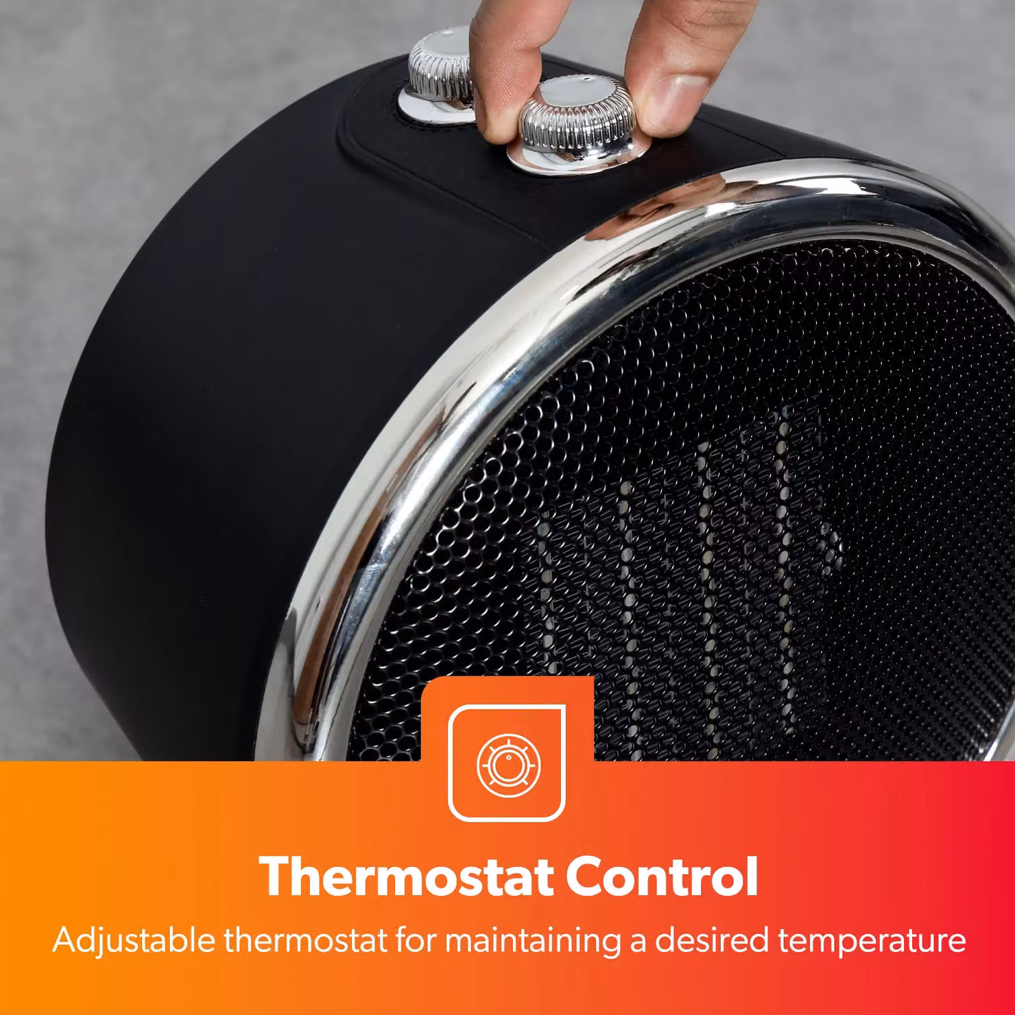 Geepas PTC Ceramic Electric Fan Heater with Thermostat and Overheat Protection, Black – 3