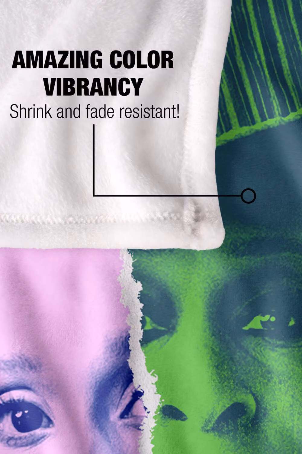 NBCU Wicked Glinda and Elphaba Torn Poster Throw Blanket, Multicolour, W/D/H: 152.4 x 127.0 cm – 4