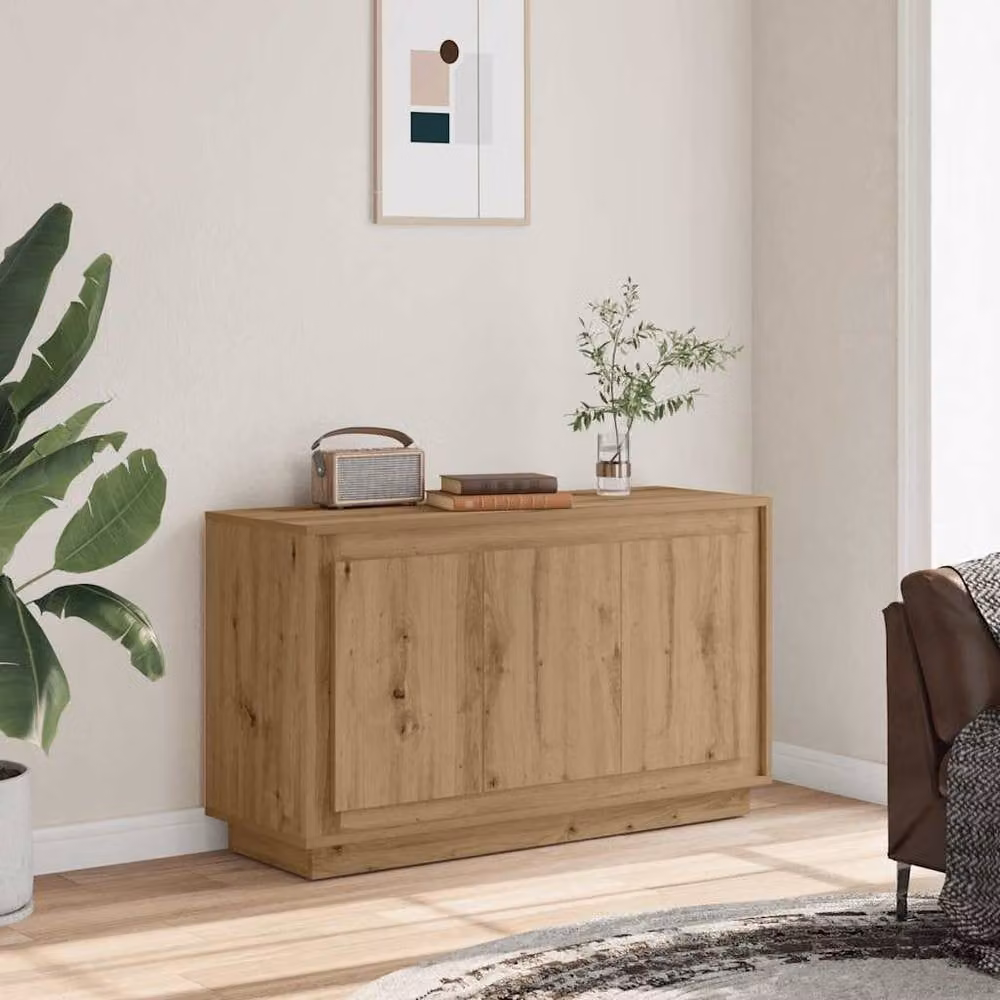 Berkfield Home Artisan Oak Sideboard in Brown, W/D/H: 102 x 35 x 55 cm – 2