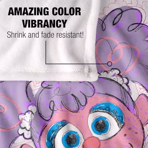 LOGOVISION Sesame Street Super Soft Microfibre Fleece Throw Blanket, Multicolour, W: 152 cm, D: 127 cm – 2
