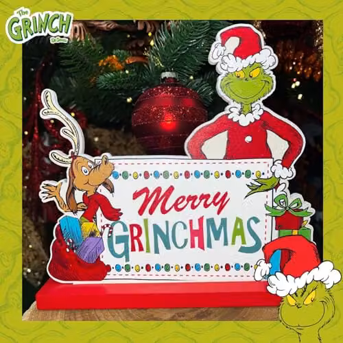 VFM e-Store Grinch 3D Christmas Decoration Figure, Green and Multicolour, W/H: 22 x 21 cm – 4