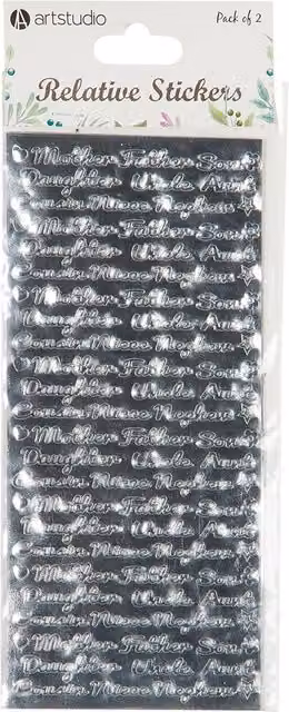 Art Studio Happy Anniversary Silver Stickers