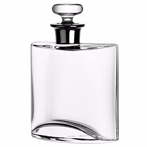 LSA International Flask Decanter with Stopper, 0.8 l, Transparent and Silver Glass – 1