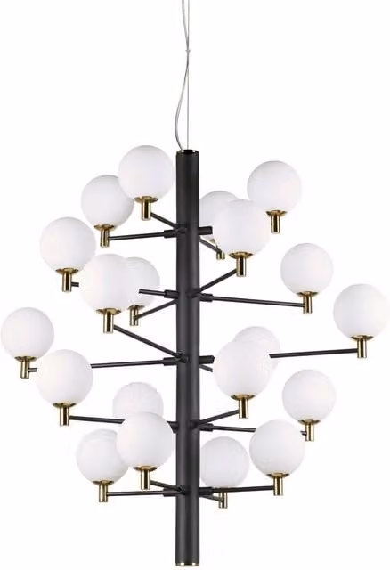 Ideal Lux Copernico 20 Light Multi Arm Ceiling Pendant Light in Black