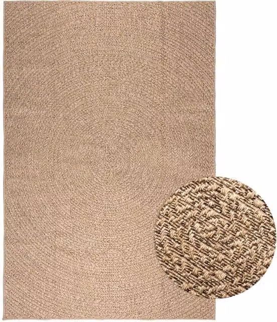 Berkfield Home Jute Look Indoor and Outdoor Rug in Brown and Beige, W: 160 cm, L: 230 cm