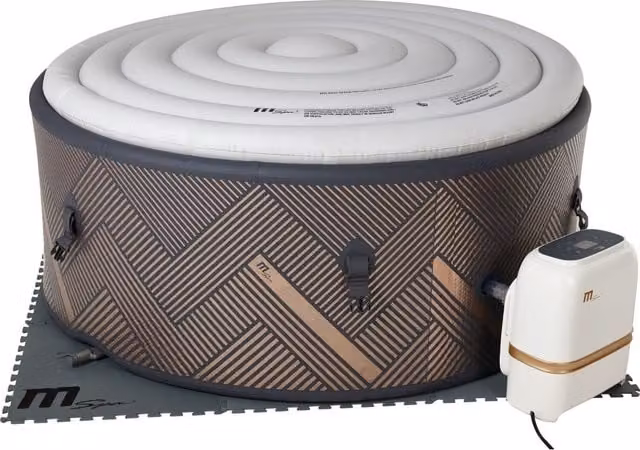 MSpa Mono Grey Inflatable Round Hot Tub for 6 People