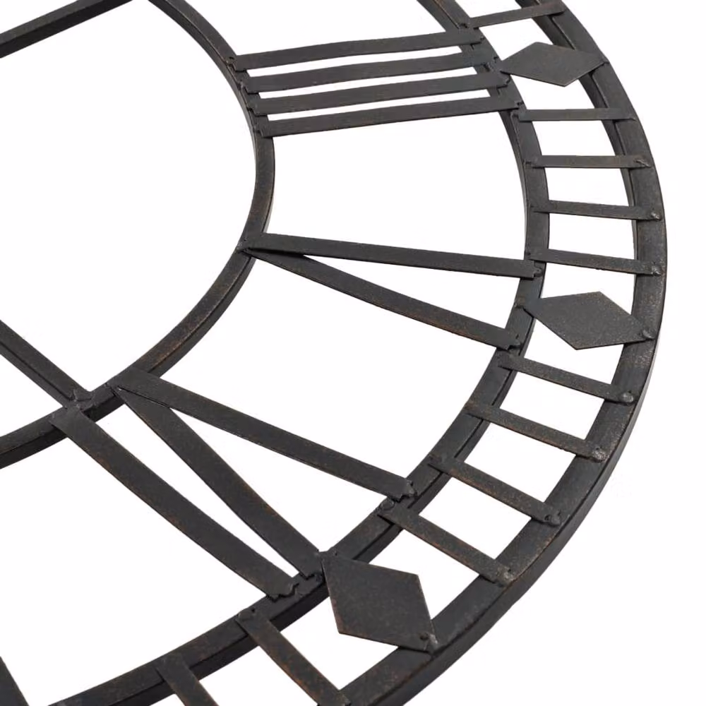 Berkfield Home Vintage Round Metal Wall Clock with Quartz Movement, Black, Diameter: 60 cm – 5