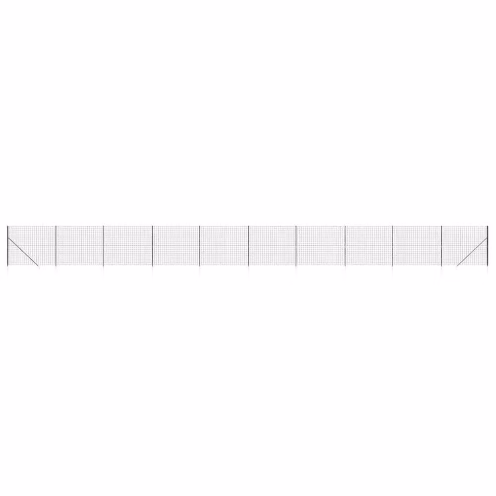 Berkfield Home Durable PVC-Coated Wire Mesh Fence with Spike Anchors, Anthracite Black, 1.6 x 25 m – 2