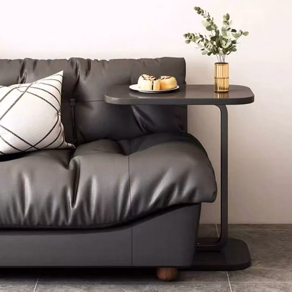 Kelvenix Black C-Shape Sofa Side Table and Computer Desk – 4