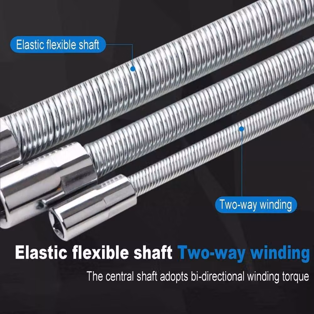SPETLEK 3-Piece Flexible Socket Extension Bar Adaptor Set in Silver Chrome Vanadium Steel – 4