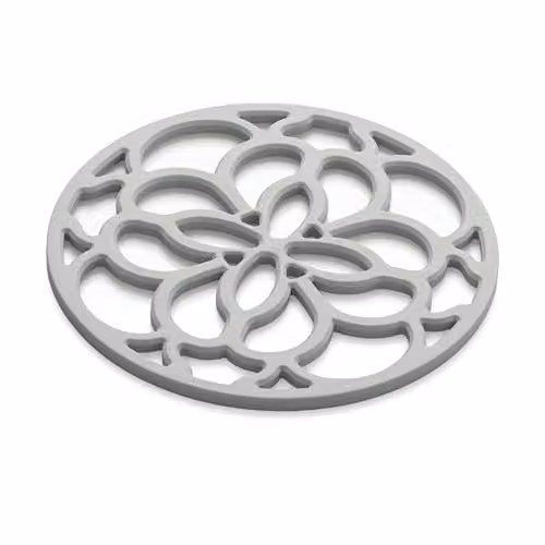 Zeal Silicone Round Heritage Design Trivet Mat in French Grey, Diameter: 13 cm
