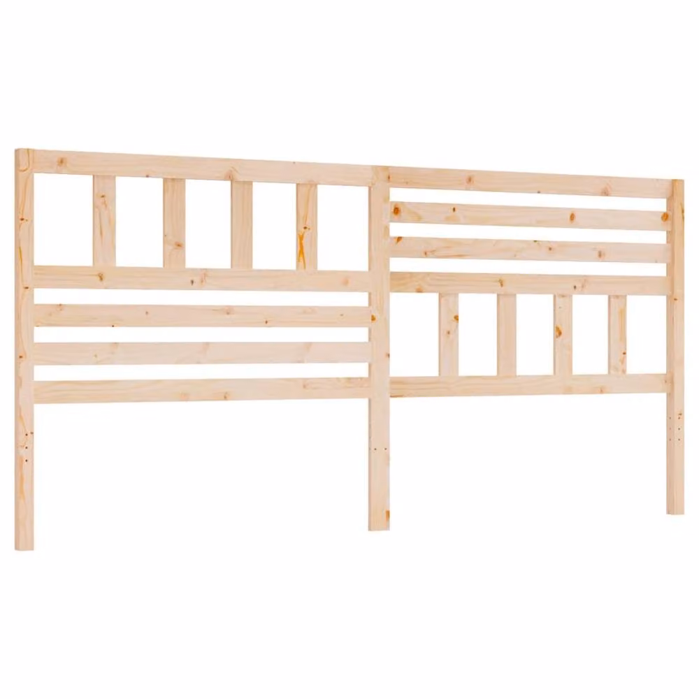 Berkfield Home Beautiful Solid Wood Pine Bed Headboard in Natural, W: 206 cm, D: 4 cm, H: 100 cm – 2
