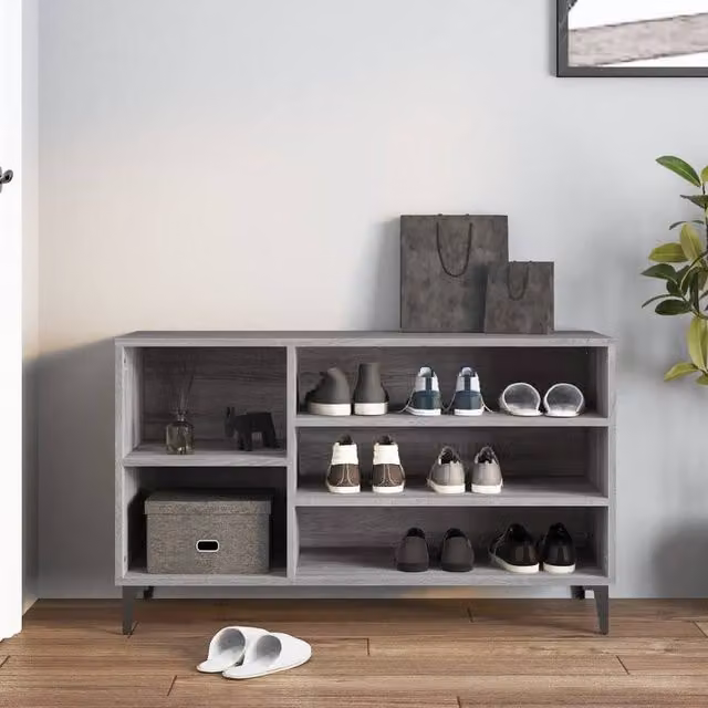 Berkfield Home Grey Sonoma Shoe Cabinet W: 102 cm, D: 36 cm, H: 60 cm – 1