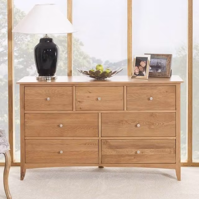 Statement Furniture Edward Hopper 7 Drawer Oak Chest of Drawers in Brown – 1