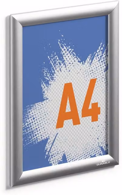 Durable Aluminium Snap Frame Clip Poster Holder Notice Board, A4, Silver