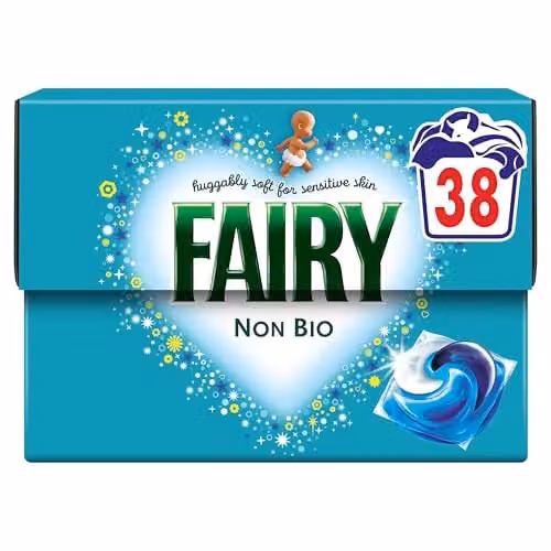 Fairy Non Bio Washing Liquid Pods, Blue, 38 Washes – 1