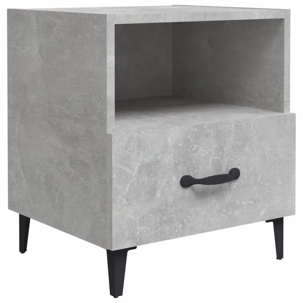 Berkfield Home Bedside Cabinet in Concrete Grey Engineered Wood – 2