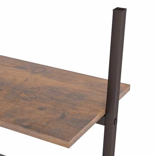 vidaXL 5-Tier Modern Leaning Ladder Shelf in Dark Brown and Black, W: 64 cm, D: 34 cm, H: 185.5 cm – 2