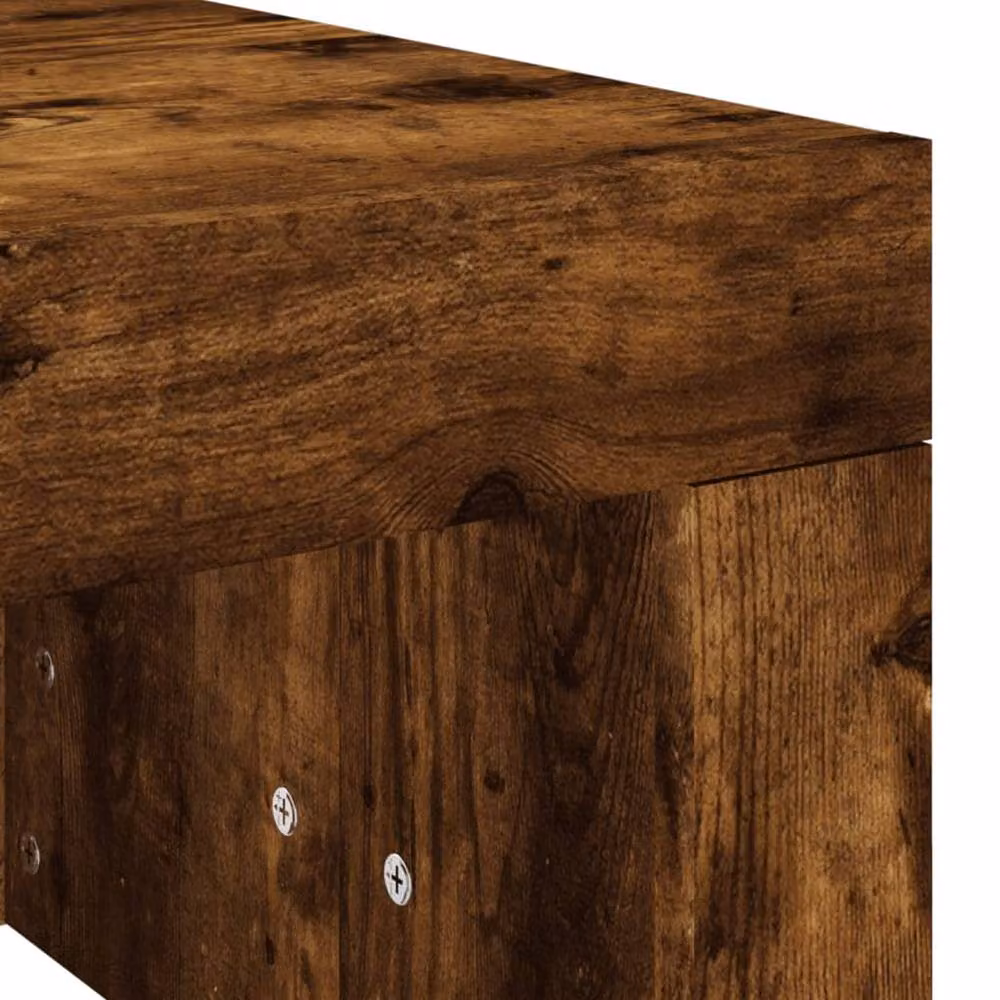 Berkfield Home Modern Rectangular Coffee Table in Smoked Oak Brown, W/D/H: 102 x 50 x 36 cm – 5