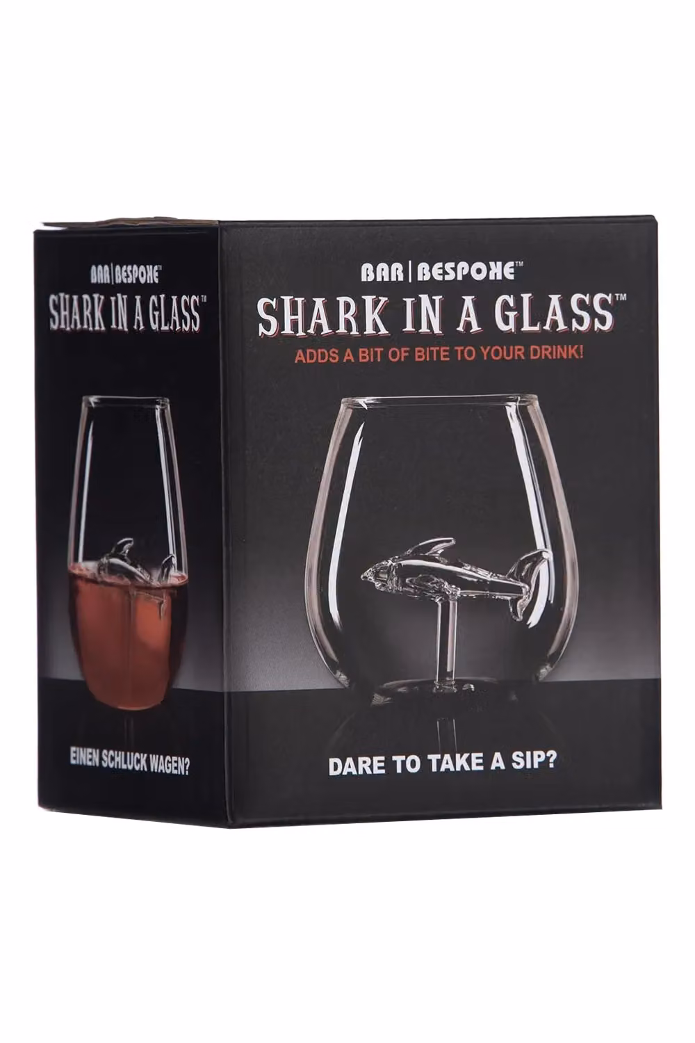 Bar Bespoke Shark in a Glass Tumbler, 500ml, Transparent Clear – 4