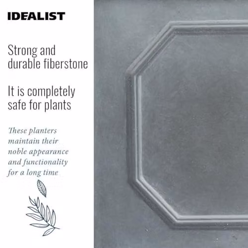 IDEALIST Grey Reinforced Stone Planter, 45 cm Diameter, 57 l – 3