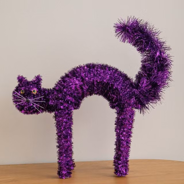 Samuel Alexander Standing Scaredy Cat Halloween Decoration, Purple, Height: 42 cm