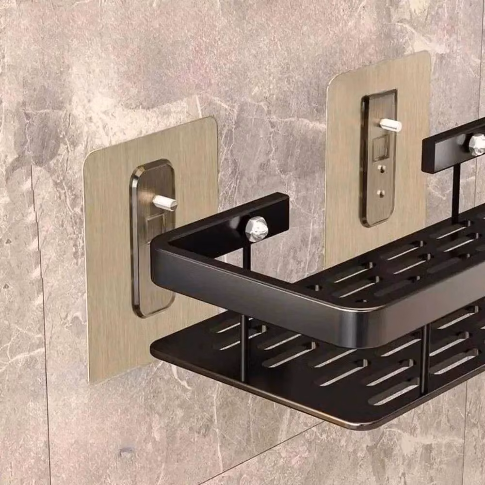 Kelvenix No Drill Wall Mounted Corner Shower Caddy in Black – 3