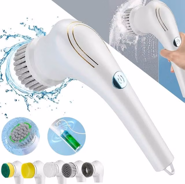 SPETLEK Electric Handheld Bathroom Cleaning Scrubber Tool in White