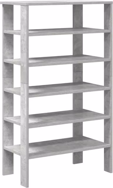 Berkfield Home Concrete Oak Shoe Rack in Grey, W/D/H: 61 x 32 x 105 cm