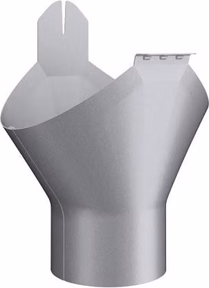 Lindab Majestic Half Round Steel Gutter Outlet, Galvanised Silver, 150mm