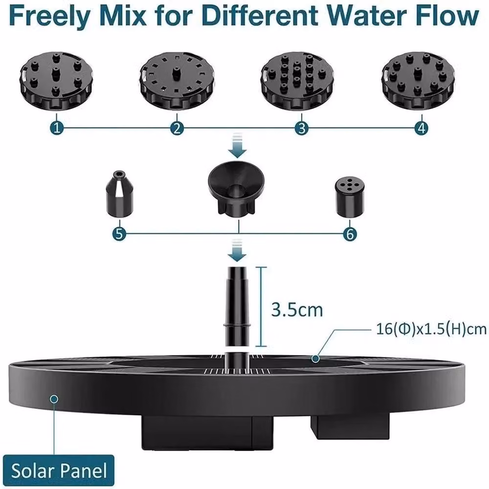 KORVIXA Black Solar Floating Fountain Pump Water Feature – 2